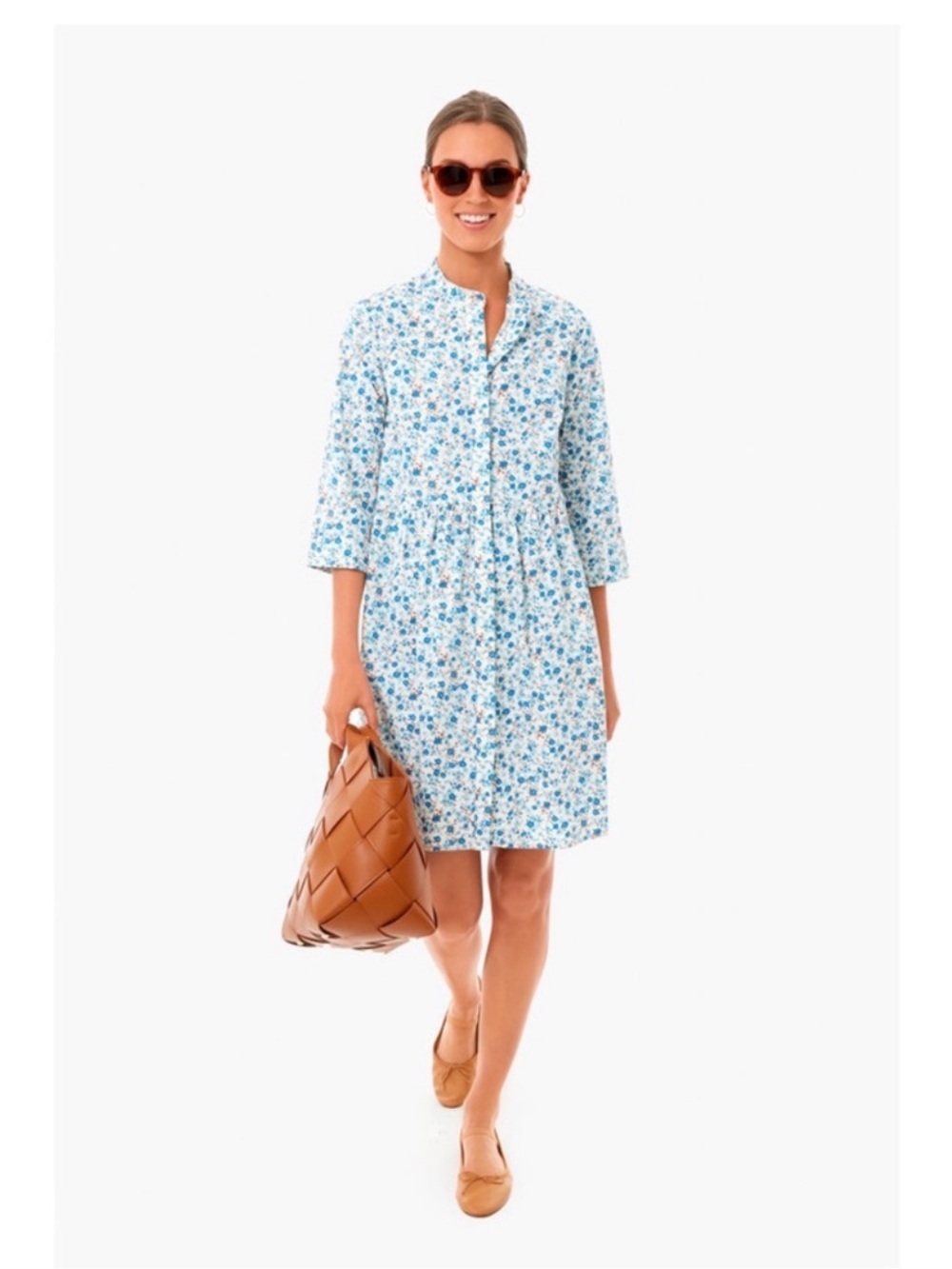 Tuckernuck Calico Floral Royal Shirt Dress